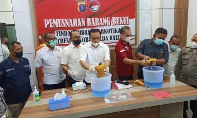 Polda Kaltim Blender Dua Kilogram Sabu-Sabu Hasil Tangkapan di Samarinda